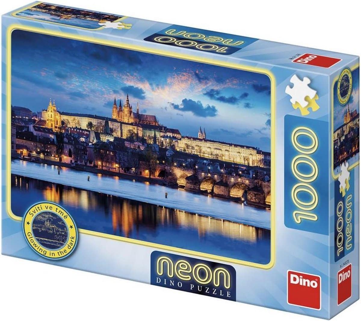 Dinotoys Dino-Puzzle – im Dunkeln leuchtendes Schloss in Prag – 1000 Teile