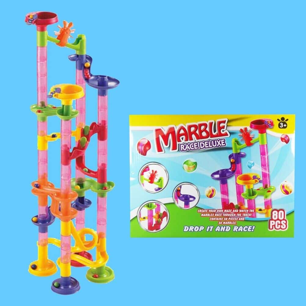 Playgo – Luxus-Kugelbahn, 80 Teile, davon 30 Murmeln