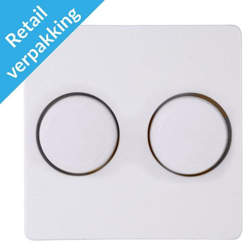 Kopp Paris arktische weiße Abdeckplatte + Tasten-Duo-Dimmer – 4625035