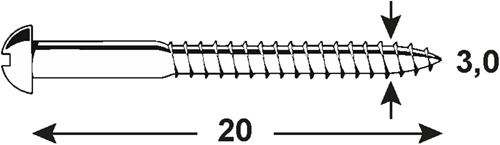 Connex Holzschraube GS-K 3,0x20 20 Stück schwarz - KY3193020