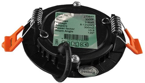 Enzo led panel downlight 3w 4000k incl. driver zwart - led2602
