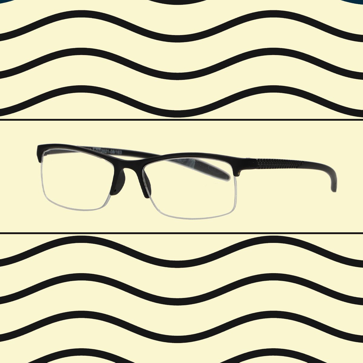 Spectrum Lesebrille schwarz rechteckig halbrandlos 1,00