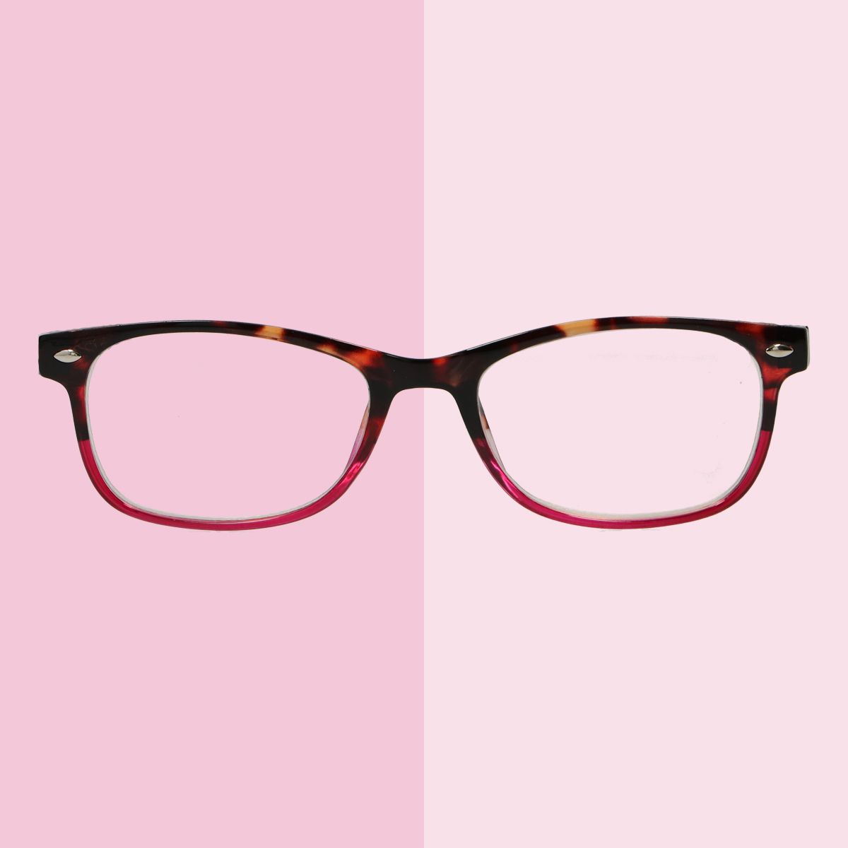 Spectrum Lesebrille flammenrosa rechteckig 1,00