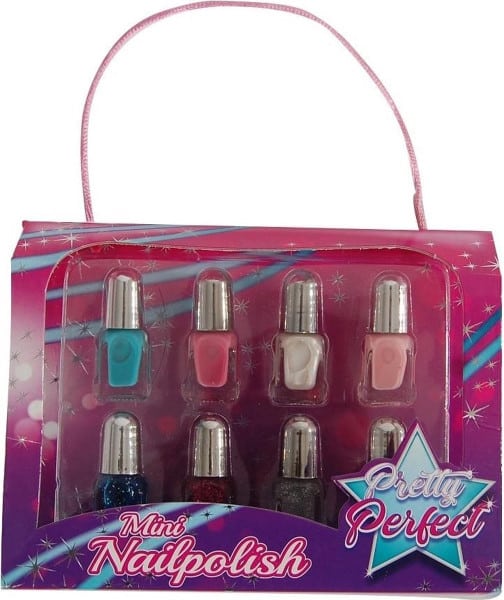 Bongers Spielzeug-Nagellack, einfarbig und mit Glitzer, ziemlich perfekt, 8 Stück