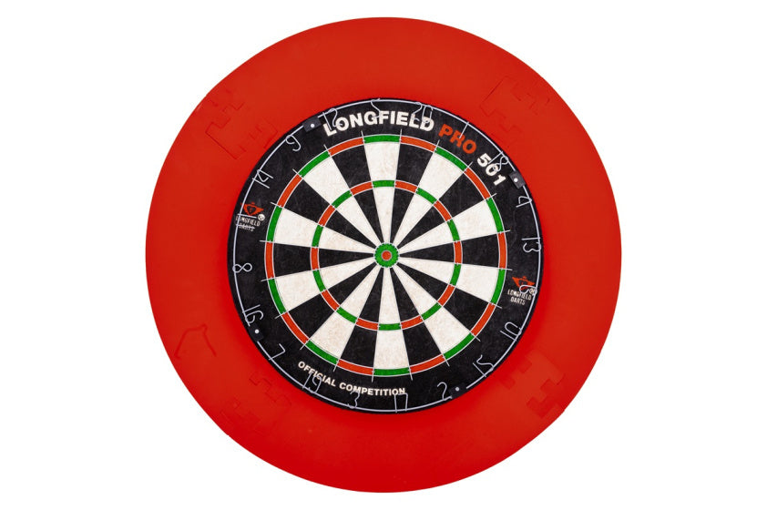 Longfield Darts-Turnier Dartboard mit Zubehör rot 8-teilig