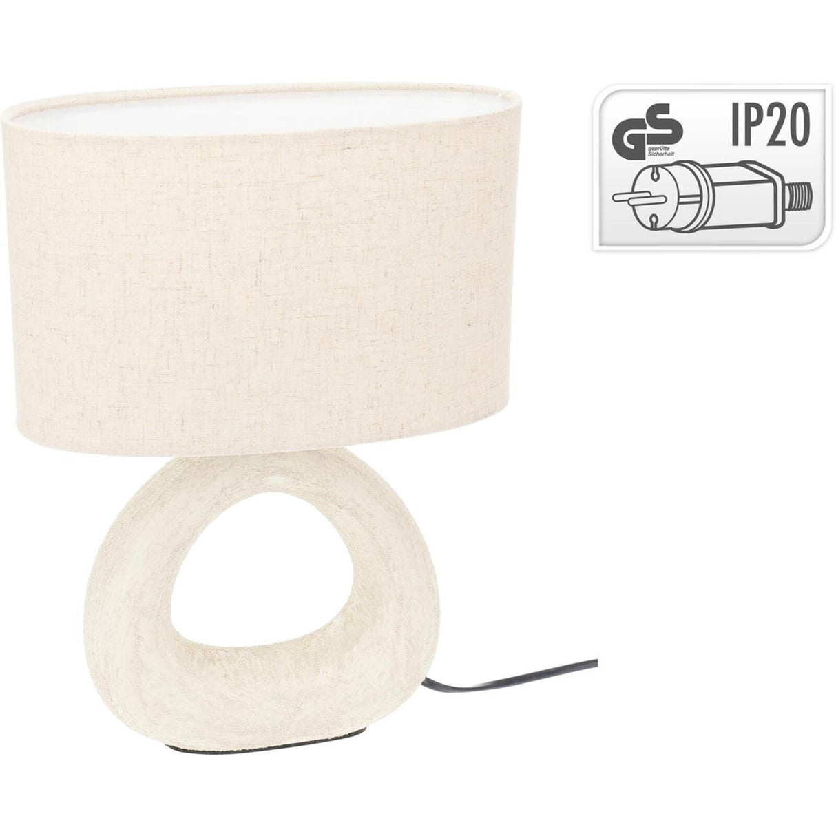 Home-Styling-Tischlampe aus Steinzeug E14