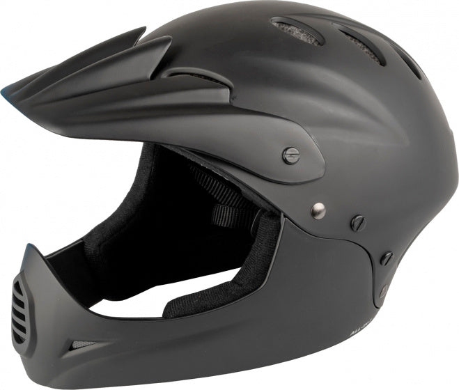 M-Wellen-Downhill-Fahrradhelm Unisex mattschwarz Größe 54-58 cm