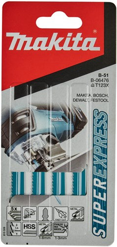 Makita Zubehör Stichsägeblatt HSS Metall 100mm T123x | 5 Stück - b-06476