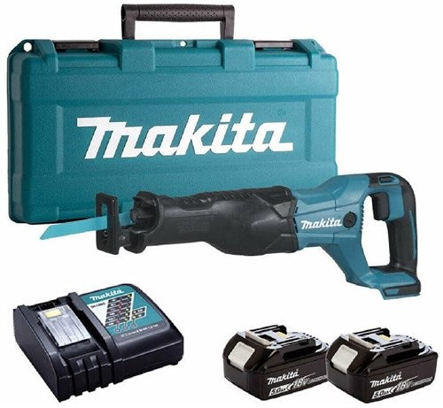 Makita djr186rte 18v Akku-Säbelsäge | 5,0 Ah Akku (2 Stück), Schnellladegerät, Koffer