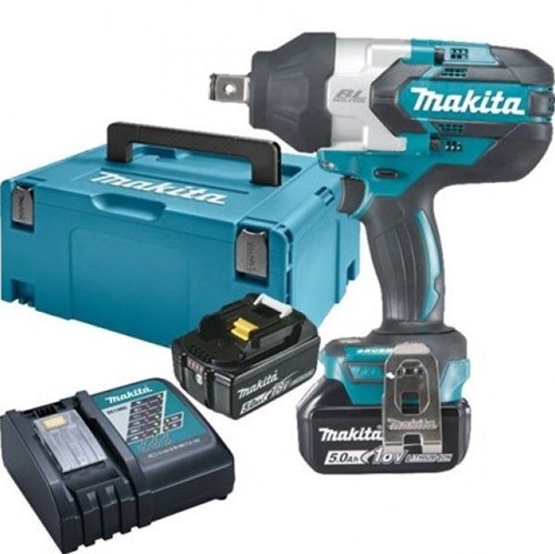 Makita dtw1001rtj 18 V Schlagschrauber 1050 nm 5,0 Ah Akku (2 Stück), Schnellladegerät, Mbox