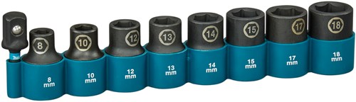 Makita Steckdosen-Set Impact Schwarz, 1 2 9-teilig – E-16645