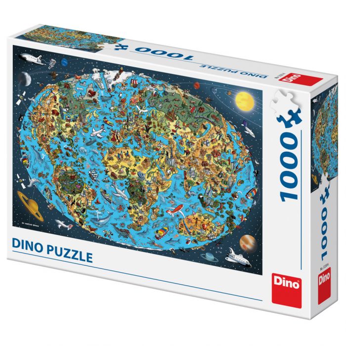Dinotoys Dino-Puzzle – spezielle Weltkarte – 1000 Teile