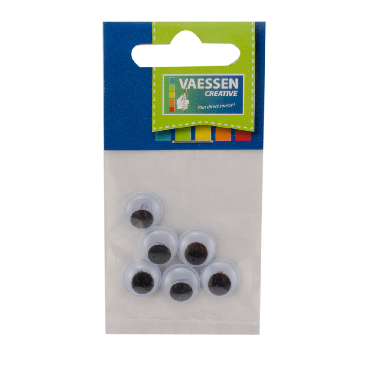 Vaessen creative • Kulleraugen zum Aufnähen, 12 mm, 6 Stück
