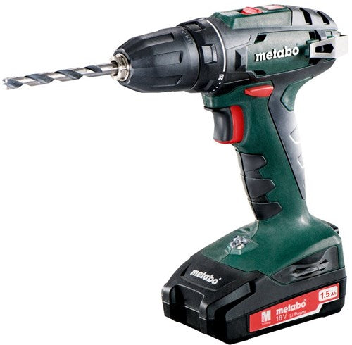 Metabo bs 18 Akku-Bohrschrauber | 18v | 2 x 1,5 Ah Li-Power, SC 60 Plus | im Koffer - 602207550