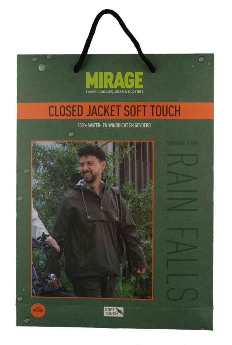 Mirage Regenmantel Niederschlag geschlossene Jacke - Größe XL - Hergestellt aus Polyester weicher Berührung - Earl Grey