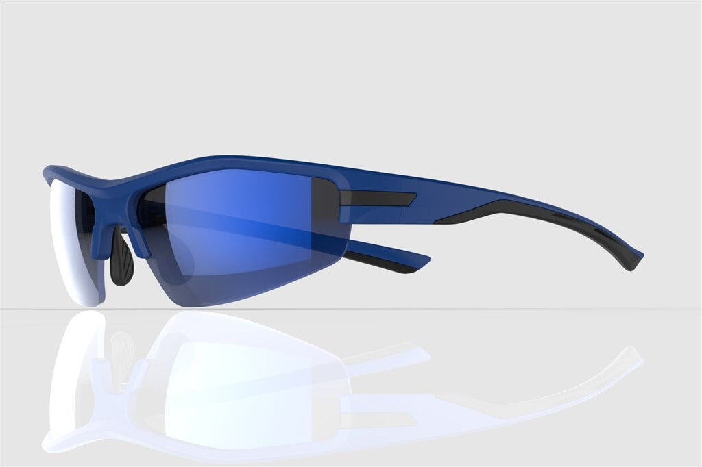Mirage Sonnenbrille Sport mit 3 Paar Linsen blau schwarz