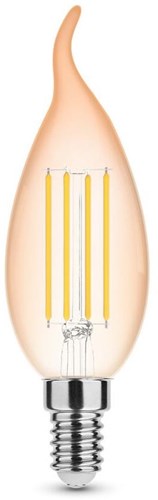 Modee LED-Kerze mit Spitze, E14, 4–28 W, 1800 K-Filament, bernsteinfarben, dimmbar, 2er-Pack – LED7408