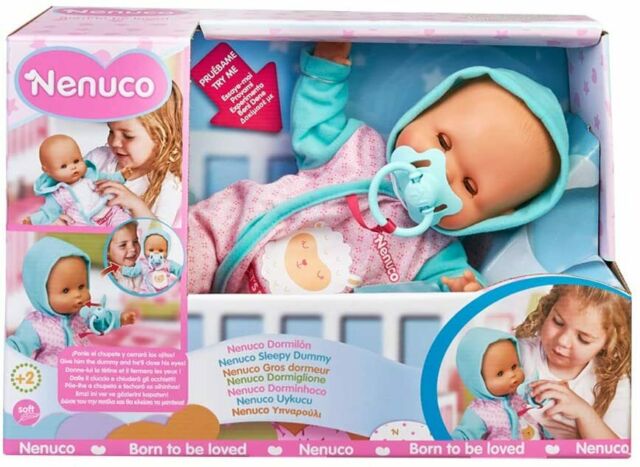 Famosa nenuco Schlaf Baby, nimm den Schnuller in den Mund und schließe die Augen