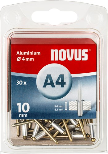Novus Blindniet A4 x 10mm | Aluminium jdn | 30 Stück - 045-0025 045-0025