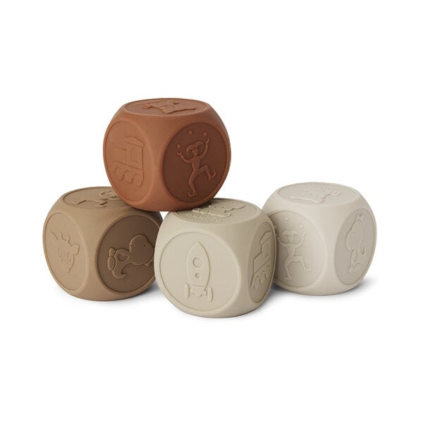 Nuuroo Nuuroo Sana Silicon Dice 4 Pack-Brown Farbmischung