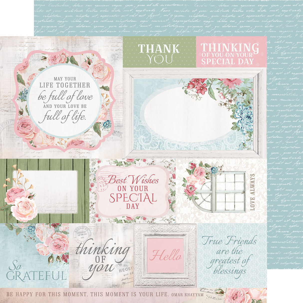 Kaisercraft • Papier 30,5x30,5cm Rosenallee unersetzlich