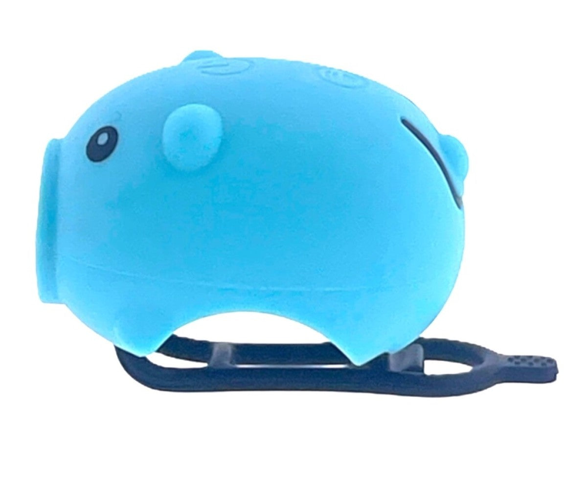 Pexkids Fahrradhupe Schwein mit LED-Lampe USB blau
