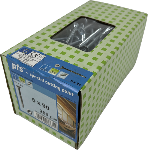 Pgb-europe pfs+ | spaanplaatschroef pfs+ vzk-t ø 5,0x90 zn t20 | 200 st - pfwvtg001005000903