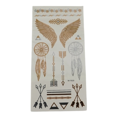 Metallisches Tattoo-Set 21 cm | 72 Stück
