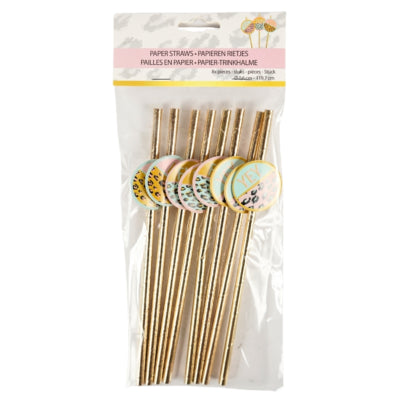 Strohhalme Funky Leopardenpapier 20 cm 8 Stück | 48 Stück