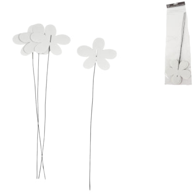 Deko-Steckerblume weiß 38 cm 4er-Set | 24 Stück