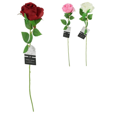 Künstliche Rose 3-fach sortiert | 48 Stück