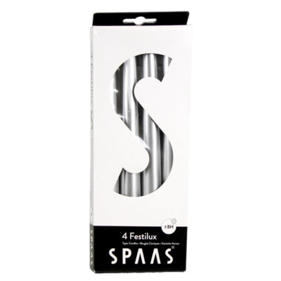 Spaas(r) Tafelkerzen silberfarben 2,2 x 25 cm 4 Stück | 12 Stück