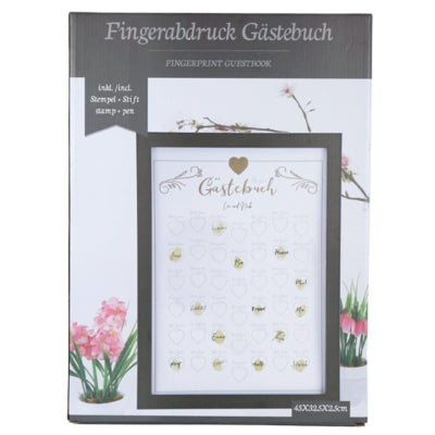 Gästebuch Fingerabdruck mit Glitzer und Marker 45 cm | 6 Stück
