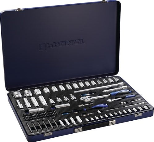 Promat tecwerk Steckschlüsselsatz | 91-teilig 1 4 + 1 2 Zoll | Schlüsselweiten 4-32 mm | Zähnezahl 20 36 6-kant - 4000821192