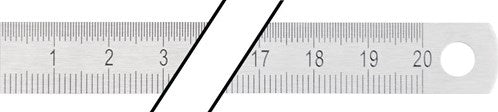 Promat tecwerk Stahllineal | Länge 300 mm | Stahl flexibel | Verteilung b = mm 1 2 mm - 4000858762