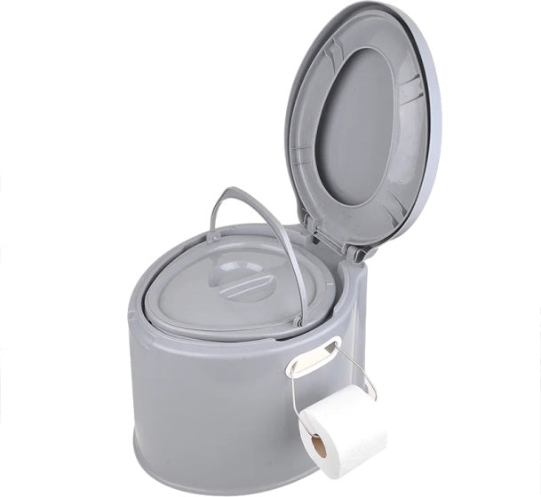 Proplus tragbare Toilette 7 Liter Sitzhöhe 37 cm grau