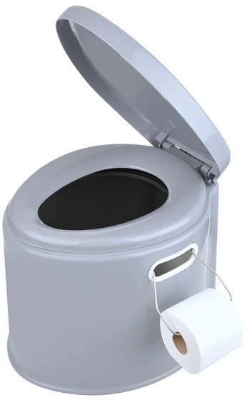 Proplus tragbare Toilette 7 Liter Sitzhöhe 37 cm grau