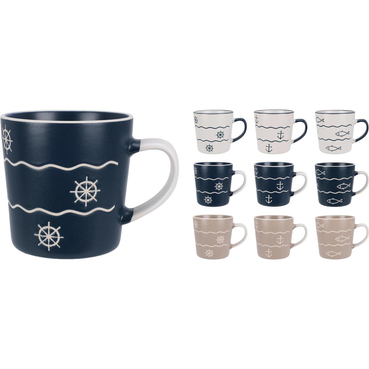 Töpfertasse 350ml maritim