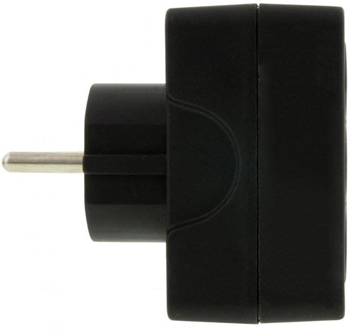 Enzo randaarde stekkeradapter 3 x euro zwart - 6175909