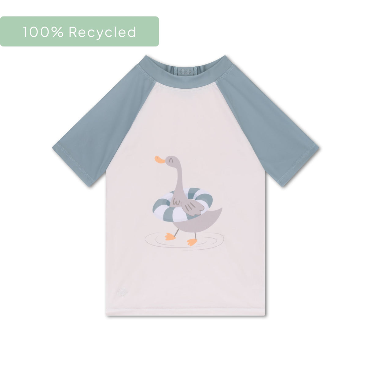 Resort-Streifen | Grünes UV-Badeshirt mit kurzen Ärmeln