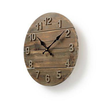 Nedis clwa002wd30 runde wanduhr durchmesser 30 cm holz
