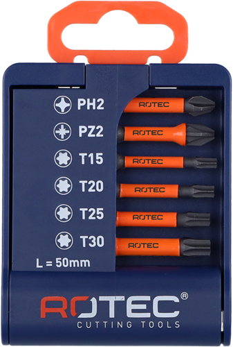 Rotec bitset | impact | 6-delig | e6.3 x 50mm | ph-pz-t - 825.0135