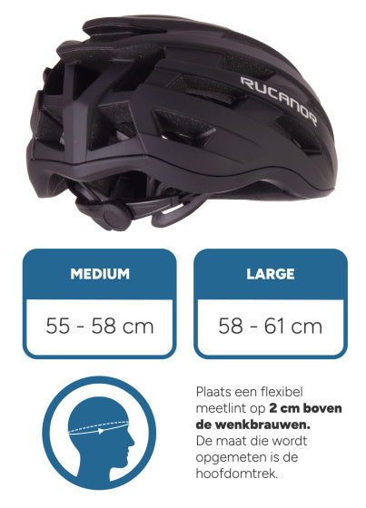 Rucanor Grav Fahrradhelm verstellbar Schwarz Größe 55-58 cm (M)