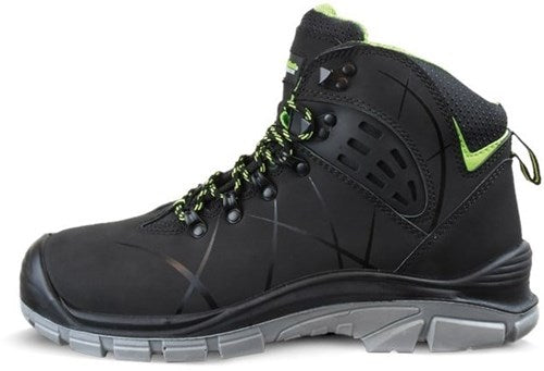 Safeet werkschoen larvik hoog zwart s3 | zwart grijs | maat 44 - 8719388016238