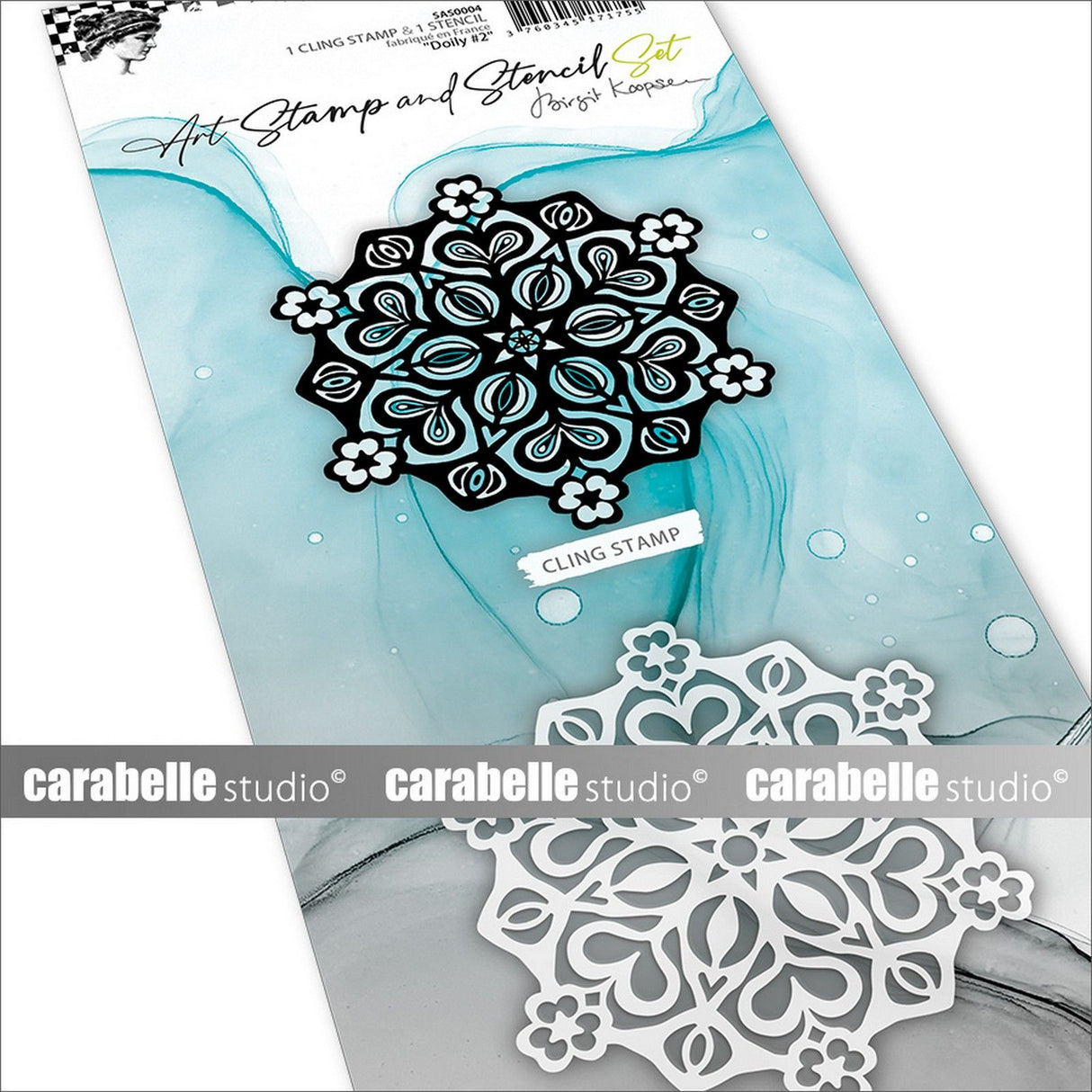 Carabelle Studio • Kunststempel-Schablonenset Deckchen Nr. 2