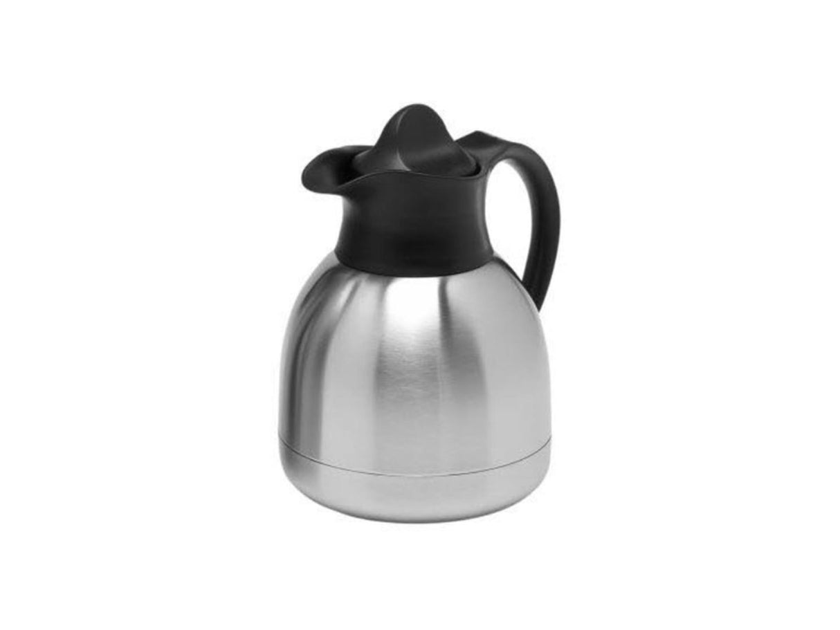 Isolierkanne Edelstahl schwarzer Deckel (1 Liter)