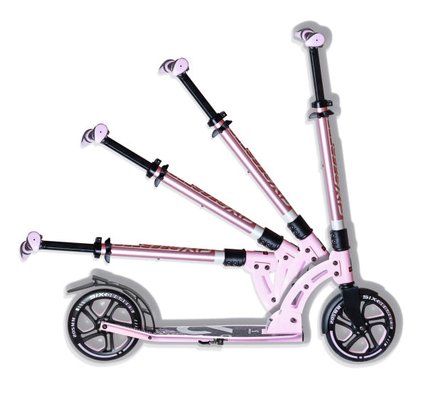 Sechs Grad 2-Rad-Stufenfaltfußbremse Pastell Pink Schwarz schwarz