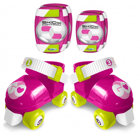 Skids Control Roller Skates mit Mädchen Rosa Größe 23-27 Schutz