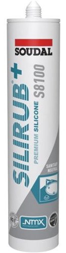 Soudal silirub+ s8100 neutral | Sanitär-Set | grauer Scan | 300 ml – 134447