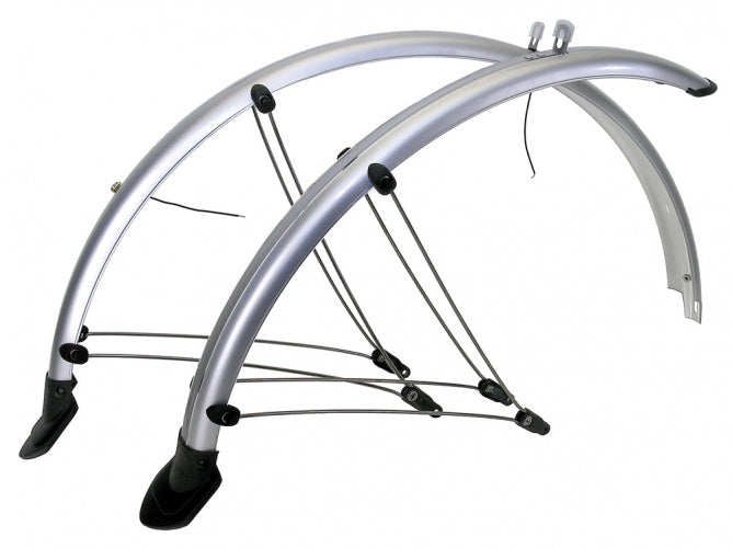 M-Wave Fender Set 60 mm Kunststoff 28 Zoll Silber